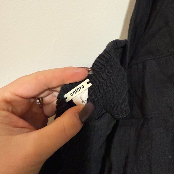 ✨🖤 Anthropologie Mock-Neck Plunge Black Jumpsuit - Size L🖤✨ - Picture 5 of 12